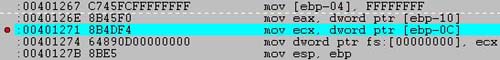 Voici  quoi ressemble le code dsassembl par Windasm